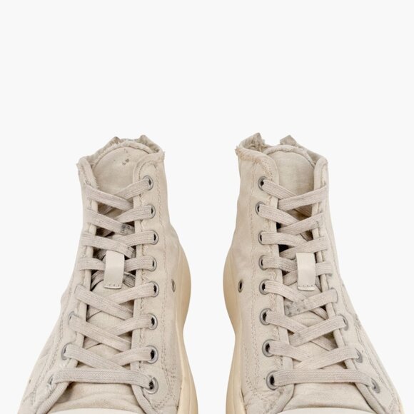 R13 Kurt High Top Platform Sneakers Size 8 Women's Beige Distressed Canvas - Picture 4 of 13